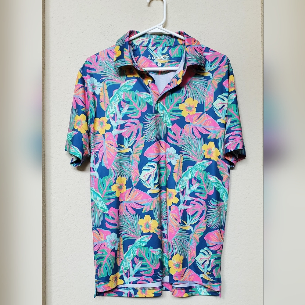 Chubbies Men's Vibrant Floral Polo Size Small - Picture 1 of 6